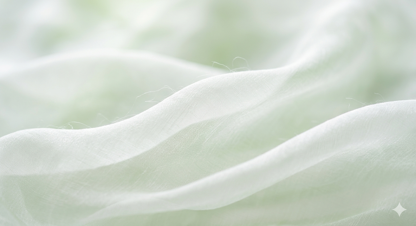 Wavy light green pattern cotton on a blurred background