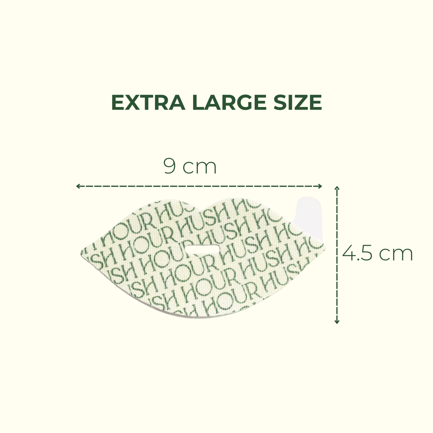 Measurement chart for an extra large size with dimensions labeled on a white background.